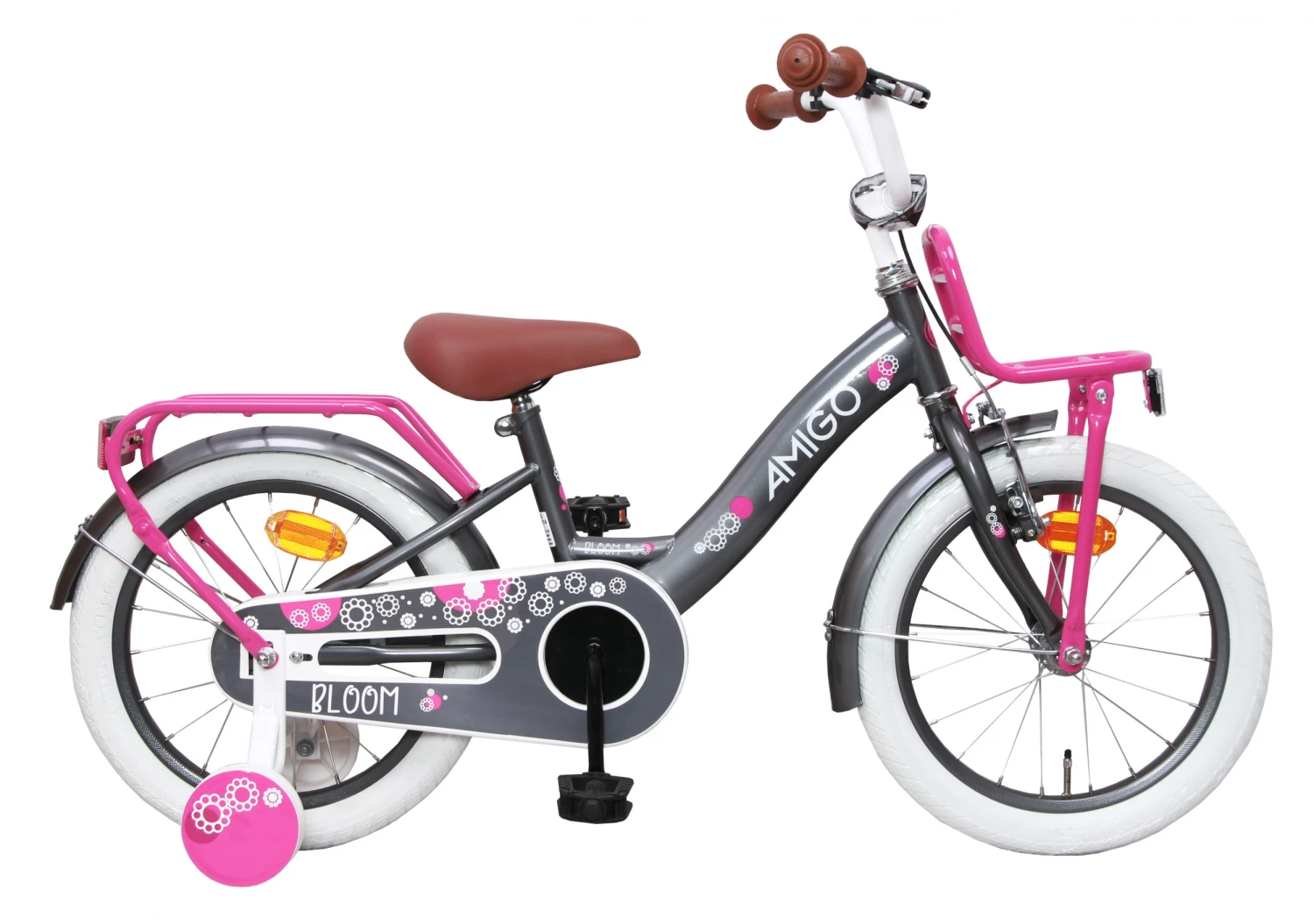 AMIGO Bloom 16 Inch Girls Coaster Brake Grey