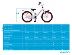 AMIGO Sweetheart-S7 20 Inch 29 Cm Girls Coaster Brake White -Discounted Bicycles amigo sweetheart 20 inch 29 cm meisjes terugtraprem wit 9 307211 20200410164456 1