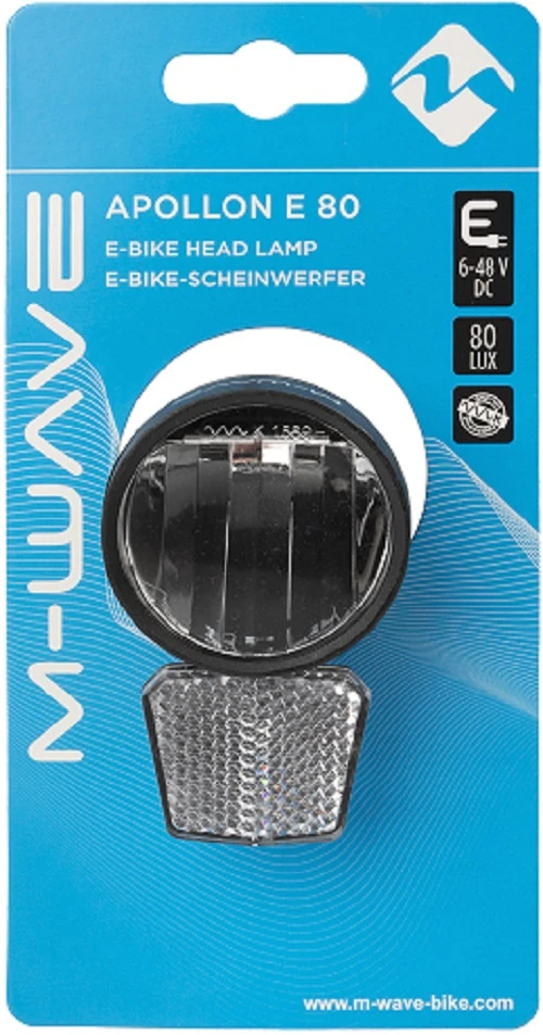 M-Wave Headlight Apollon E 80 E-Bike LED Aluminium Black - Image 2