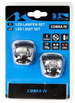 M-Wave LED Lighting Black 2 Pieces -Discounted Bicycles m wave verlichtingsset led zwart 2 stuks 3 109098