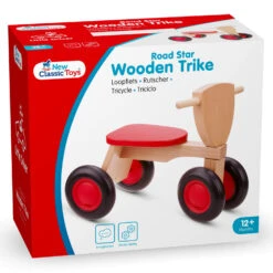 New Classic Toys® New Classic Toys Road Star Junior Freewheel Red/Brown -Discounted Bicycles new classic toys loopfiets road star 4 wielen 50 cm hout rood 6 397433 1589283110