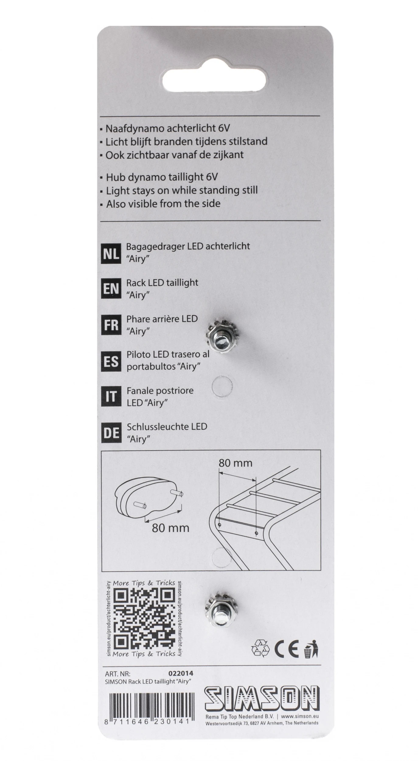 Simson Rear Light Airy Led Hub Dynamo Luggage Carrier Red 5 Simson Rear Light Airy Led Hub Dynamo Luggage Carrier Red - Image 5