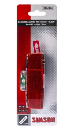Simson Rear Light Block Led Luggage Carrier Battery Red -Discounted Bicycles simson achterlicht block led batterij bagagedrager rood 4 271187 1547807990