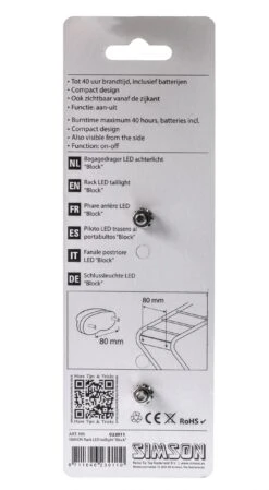 Simson Rear Light Block Led Luggage Carrier Battery Red -Discounted Bicycles simson achterlicht block led batterij bagagedrager rood 5 271187 1547807991