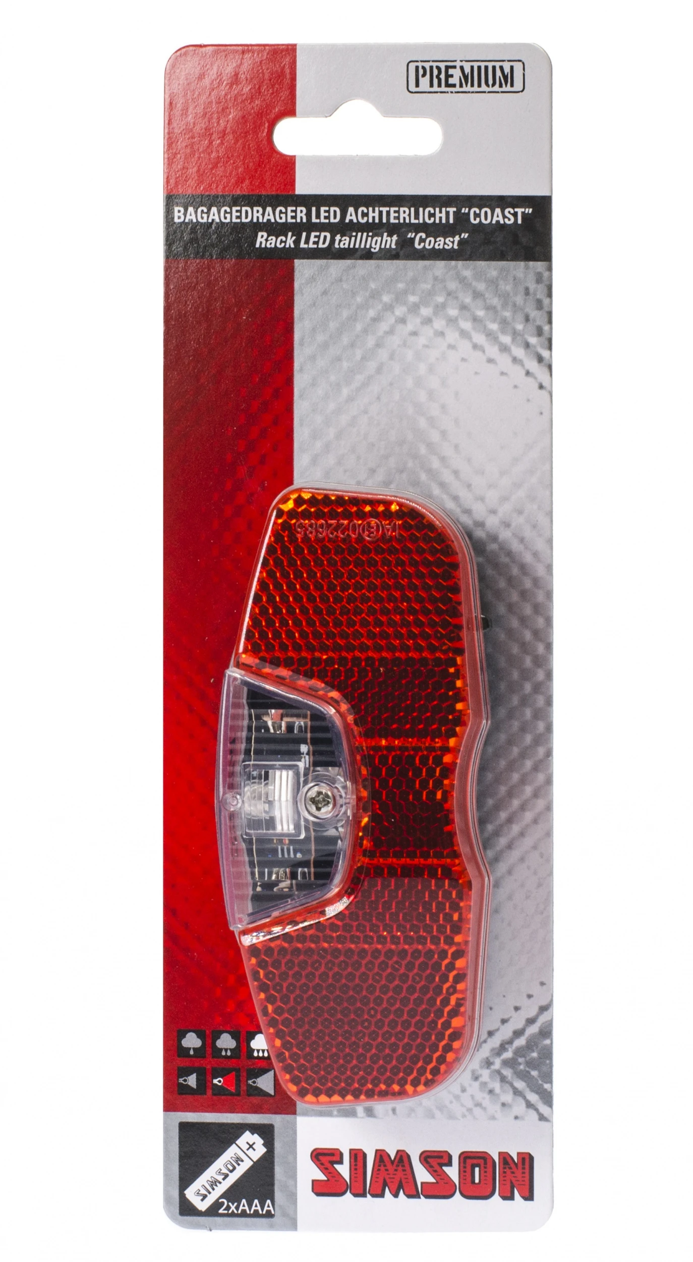 Simson Rear Light Coast Led Luggage Carrier Battery Red 4 Simson Rear Light Coast Led Luggage Carrier Battery Red - Image 4