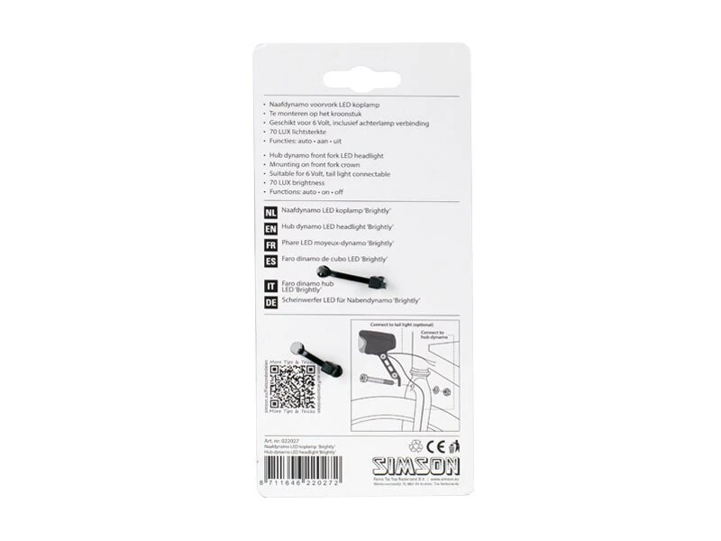 Simson Information Brightly Hub Dynamo Led 70 Lux Black - Image 6