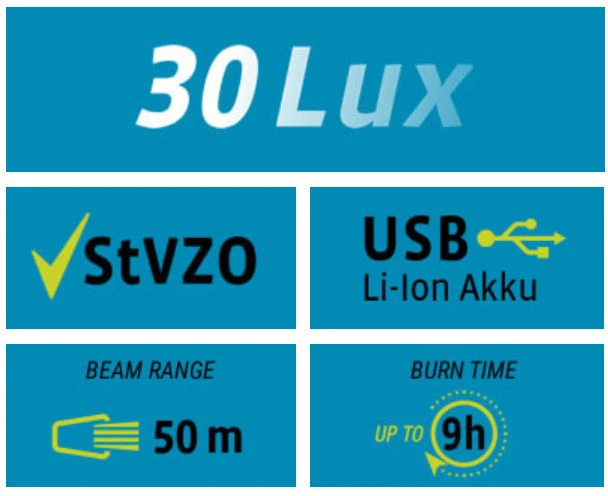 VDO Lighting Set Eco Light M30 FL Red RL 30 LED USB Black - Image 4